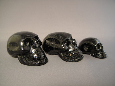 Black Tourmaline Crystal Skulls
