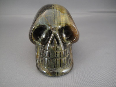 Blue Tiger Eye Crystal Skull