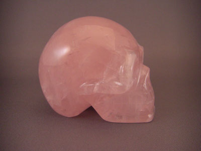 rose quartz crystal skull