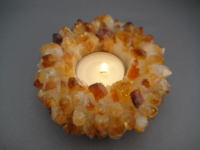 Quartz Cluster Candle Holder