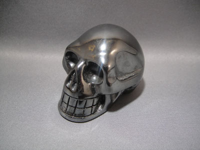 Silver Metallic Hemitate Crystal Skull