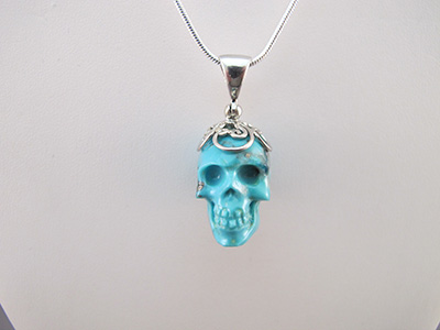 Copper Red Turquoise Gemstone Handmade 925 Silver Plated Jewelry Pendant 2.3 Skull Pendant Skull Face Turquoise Pendant