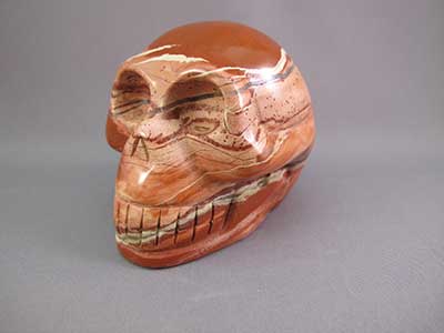 Crystal Healing #010 2.0" PEACE JASPER Carved Crystal Skull Realistic 