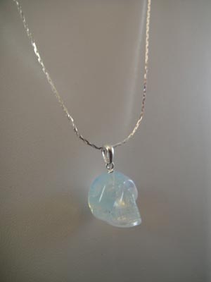 Opalite Crystal Skull Pendant