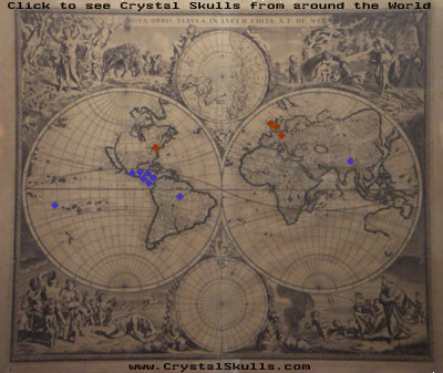map of ancient crystal skulls